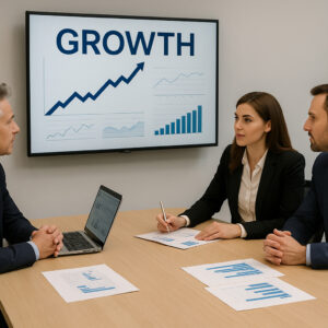 Personal analizando situación financiera